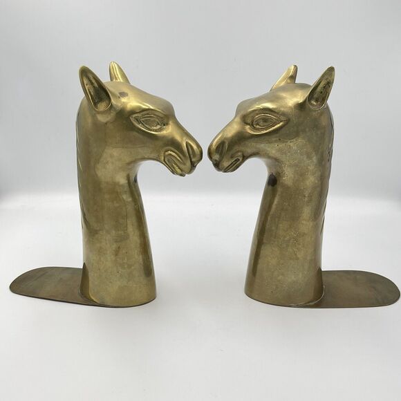 Solid Brass Vintage MCM Camel Bookends Spain SARREID LTD Retro Sphinx 9" - Picture 3 of 9